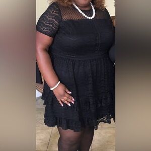 Plus Size- Lane Bryant Black Lace Dress - 28W